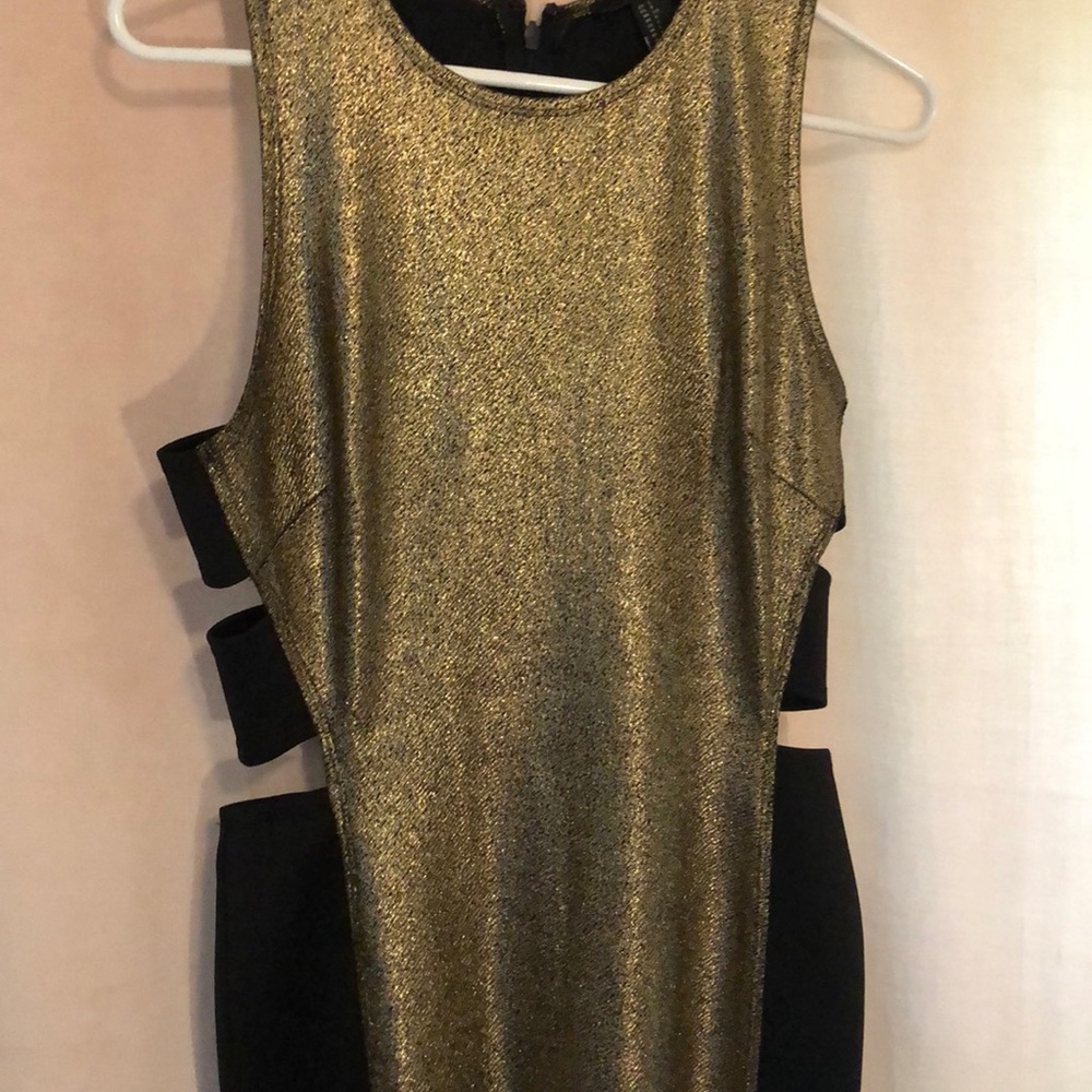 Forever 21 Vegas dress.  Gold and black